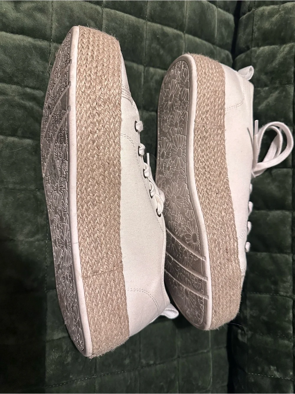 BOBS from Skechers Cream Canvas Espadrille Lace-Up Sneakers